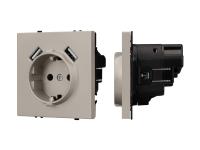 Механизм розетки с USB зарядкой SCT-NOBE-MUAA-SFPL-CA (230V, 16A)