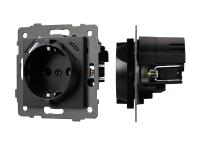 Механизм розетки с USB зарядкой SCT-MUAC-PL-BK-V (250V, 16A)