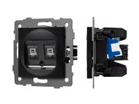 Механизм компьютерной розетки двойной SCT-MPC2-PL-BK-V (RJ-45, CAT6)