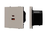 Механизм розетки с быстрой USB зарядкой SCT-NOBE-MUAC-SFPL-FC-CA (65W, QC3)