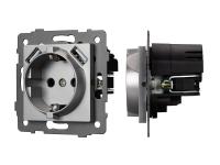 Механизм розетки с USB зарядкой SCT-MUAA-PL-GR-V (250V, 16A)
