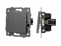 Механизм выключателя двухклавишный непроходной SWT-MK02-PL-GR-V (250V, 10A)