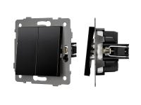 Механизм выключателя двухклавишный проходной SWT-MKP2-PL-BK-V (250V, 10A)