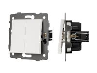 Механизм выключателя двухклавишный непроходной SWT-MK02-PL-WH-V (250V, 10A)