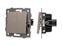 Механизм выключателя двухклавишный проходной SWT-MKP2-PL-GD-V (250V, 10A)