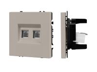 Механизм сдвоенной компьютерной розетки SCT-NOBE-MPC2-SFPL-CA (RJ-45, CAT6)