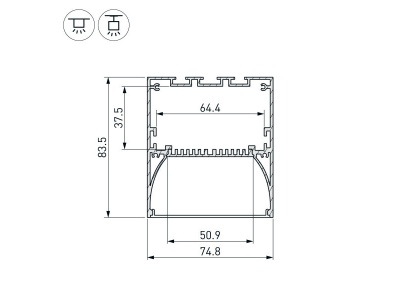 Купить подвесной алюминиевый профиль в Москве