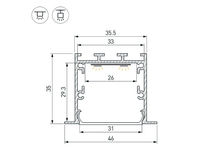 Купить Профиль LINIA49-F-M-2500 WHITE в Москве