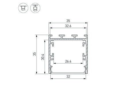Накладной алюминиевый профиль купить в Москве