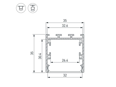 Накладной алюминиевый профиль купить в Москве