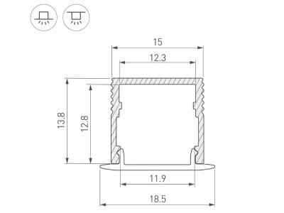 Накладной алюминиевый профиль купить в Москве