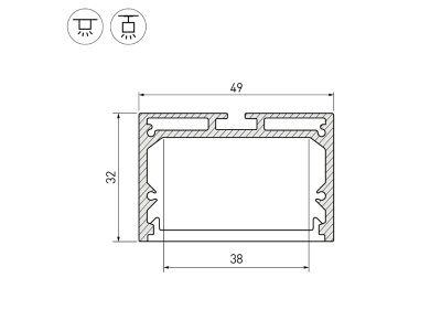 Накладной алюминиевый профиль купить в Москве