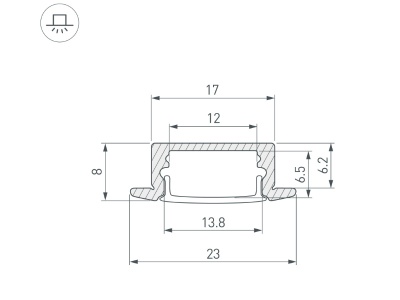 Купить Профиль LINE-2308-F-2000 ANOD в Москве