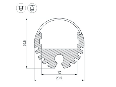 Накладной алюминиевый профиль купить в Москве