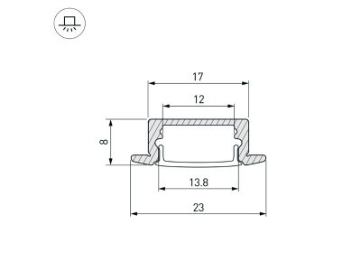 Купить Профиль LINE-2308-F-2000 ANOD GOLD в Москве