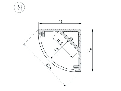 Накладной алюминиевый профиль купить в Москве