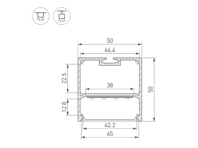 Накладной алюминиевый профиль купить в Москве