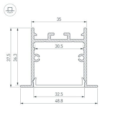 Купить Профиль SL-LINIA49S-F-2000 ANOD BLACK в Москве