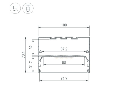 Накладной алюминиевый профиль купить в Москве
