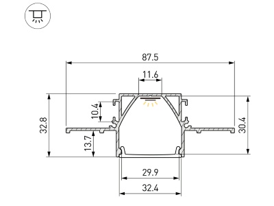 Купить Профиль LINIA32-FANTOM-MID-2000 ANOD в Москве