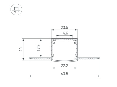Купить Профиль FANTOM-W20-H20-2000 ANOD в Москве