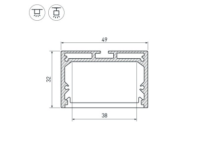 Накладной алюминиевый профиль купить в Москве