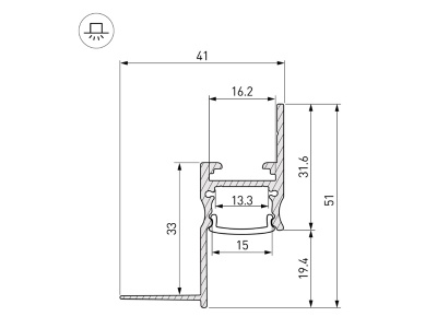 Купить Профиль ARH-СEIL-S14-SHADOW-2000 BLACK в Москве