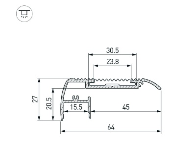 Накладной алюминиевый профиль купить в Москве