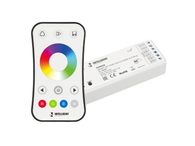 Купить INTELLIGENT ARLIGHT Диммер SMART-SET-PWM-104-52-RGBW-SUF White (12-24V, 4x4A, ПДУ RING 10кн, 2.4G) в Москве