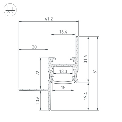 Купить Профиль СEIL-S14-SHADOW-T-2000 WHITE в Москве