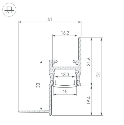Купить Профиль ARH-СEIL-S14-SHADOW-3000 WHITE в Москве