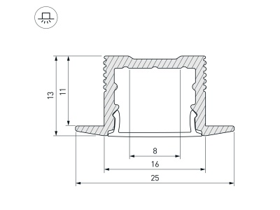 Купить Профиль SL-SLIM-H13M-F25-2000 BLACK в Москве
