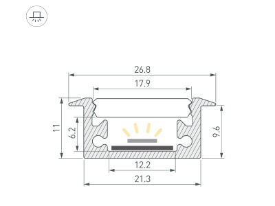 Купить Профиль FLOOR27-H11-F-2000 ANOD в Москве