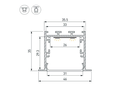Купить Профиль LINIA49-F-M-3000 BLACK в Москве