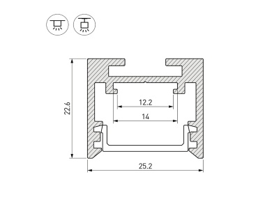 Накладной алюминиевый профиль купить в Москве