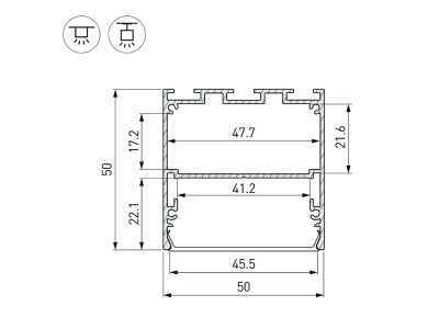 Накладной алюминиевый профиль купить в Москве