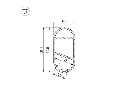 Накладной алюминиевый профиль купить в Москве