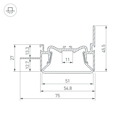 Накладной алюминиевый профиль купить в Москве