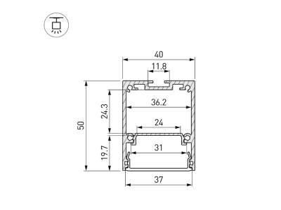 Накладной алюминиевый профиль купить в Москве