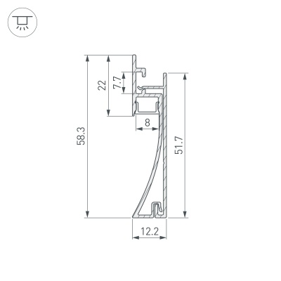 Купить Профиль PLINTUS-H58-F-2000 ANOD в Москве