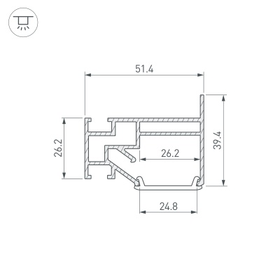 Накладной алюминиевый профиль купить в Москве