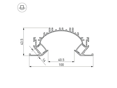 Купить Профиль ARH-CEIL-REFLECT-DUAL-2000 ANOD в Москве
