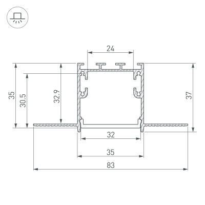 Купить Профиль SL-LINIA32-FANTOM-3000 ANOD в Москве