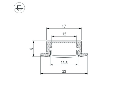 Накладной алюминиевый профиль купить в Москве