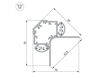 Купить Профиль ARH-V-DUAL-HID-2000 WHITE в Москве