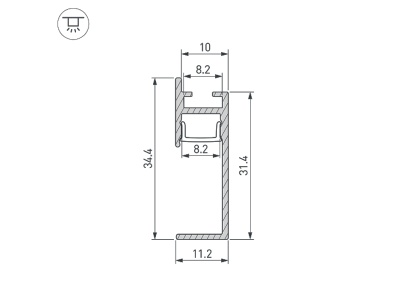 Купить Профиль PLINTUS-H35-F-2000 ANOD в Москве