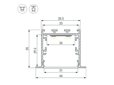 Купить Профиль LINIA49-F-M-3000 WHITE в Москве