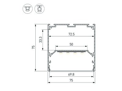 Накладной алюминиевый профиль купить в Москве