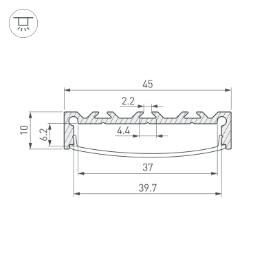 Накладной алюминиевый профиль купить в Москве