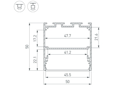 Накладной алюминиевый профиль купить в Москве